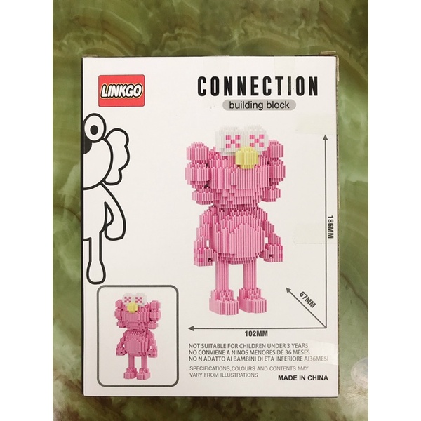 Đồ chơi lắp ráp lego mô hình kaws đủ màu dễ thương tặng kèm búa và dụng cụ tháo lắp