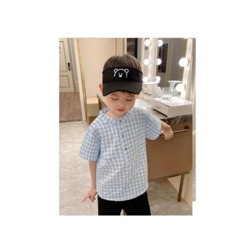 Áo sơ mi cho bé trai kẻ caro phong cách hàn quốc, áo cộc tay cho bé từ 6-28kg Moobaby shop
