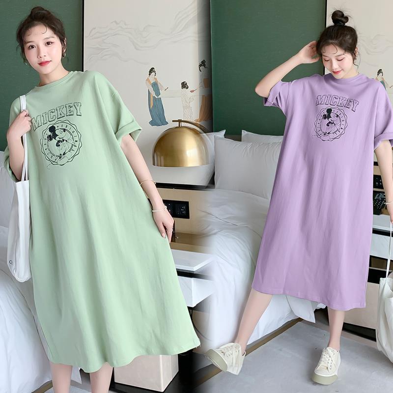 Đầm Ngắn Tay Dáng Rộng Thời Trang Dành Cho Bà Bầu