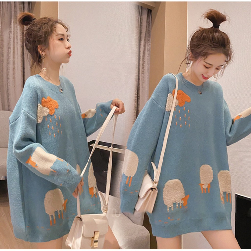 Áo len nữ form rộng, áo len nữ hàn quốc siêu dễ thương chất lên mềm mịn phong cách trẻ trung năng động Tây Thi Shop | BigBuy360 - bigbuy360.vn