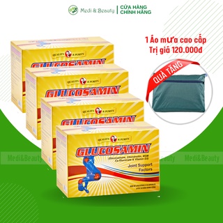 Combo 4 hộp Xương khớp, bổ khớp Glucosamin hộp 60 viên tặng áo mưa dù cao cấp Medibeauty