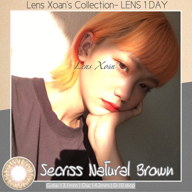 KÍNH ÁP TRÒNG 1 NGÀY SECRISS NATURAL BROWN CỦA OLENS: LENS 1 DAY NÂU HỔ PHÁCH VÂN THU HÚT | LENS XOẮN