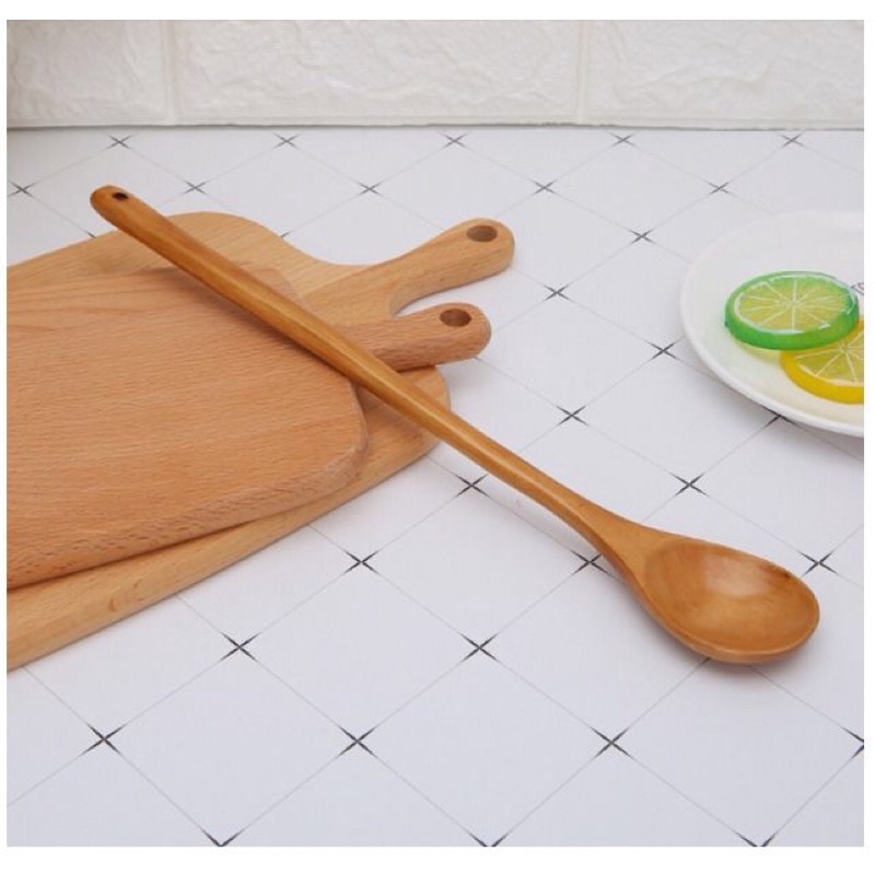 Muỗng gỗ cán dài, muỗng bằng gỗ nhãn, thìa gỗ tròn cán dài, thìa khuấy cafe, mật ong