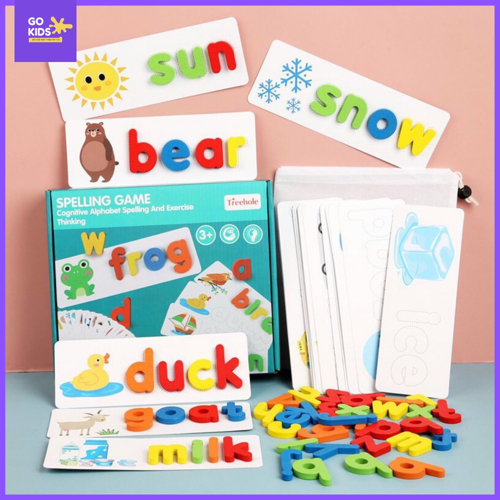 Bộ Ghép Chữ Gỗ Spelling Game Superbee, Học Đánh Vần Tiếng Anh Kèm 28 Thẻ Từ Vựng, Giáo Dục Trí Tuệ (2-3 tuổi)