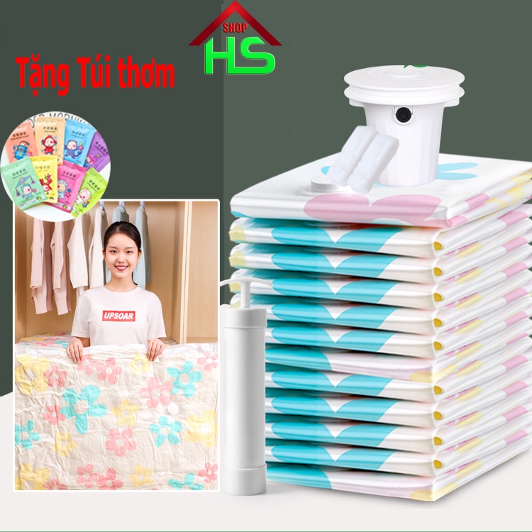 TÚI HÚT CHÂN KHÔNG quần áo, chăn màn, có khóa zip và van 1 chiều