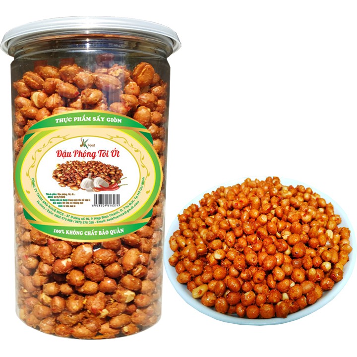 500G ĐẬU PHỘNG SẤY TỎI ỚT THƯƠNG HIỆU SK FOOD - HŨ PET