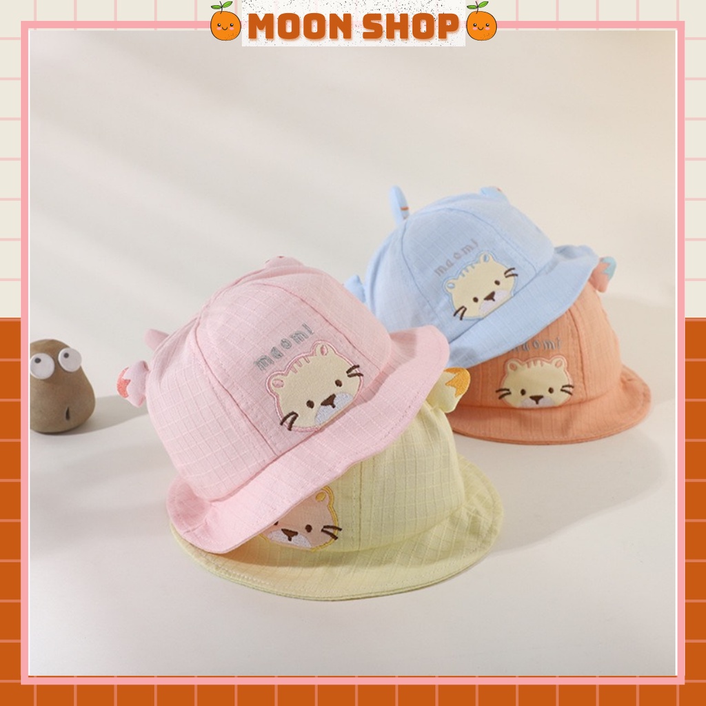 Mũ Bé Gái Hình Chú Mèo Đáng Yêu Cho Bé Từ 3 - 12 Tháng Tuổi Vòng Đầu 46 - 48 Cm