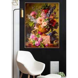 Tranh treo tường HD Bình hoa hồng quyến rũ HTV-IMG-4463 KT 30 x 40 cm sassy