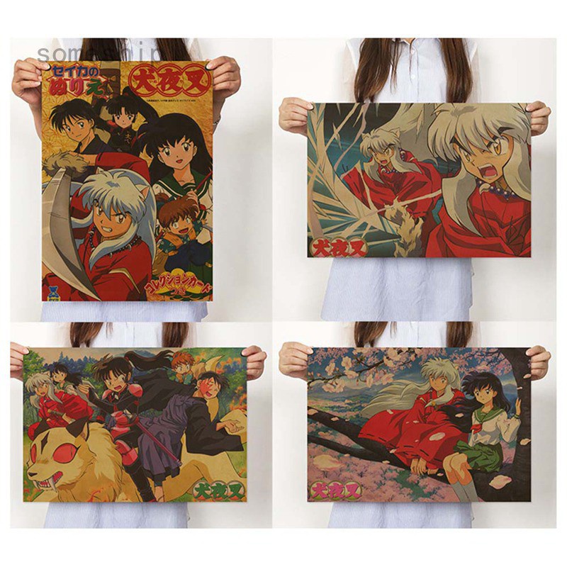 Áp Phích Treo Tường Trang Trí In Hình Anime Inuyasha