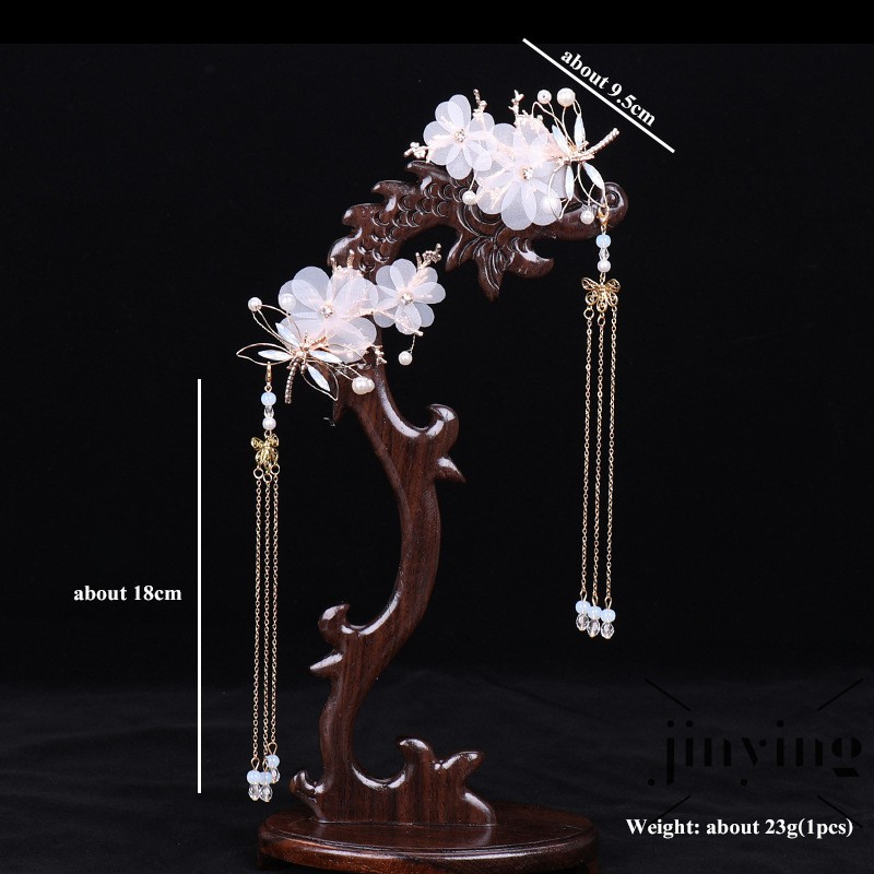 GETNOIVAS Kẹp tóc dài tua rua hình chuồn chuồn và bươm bướm đính đá cổ điển duyên dáng cho nữ