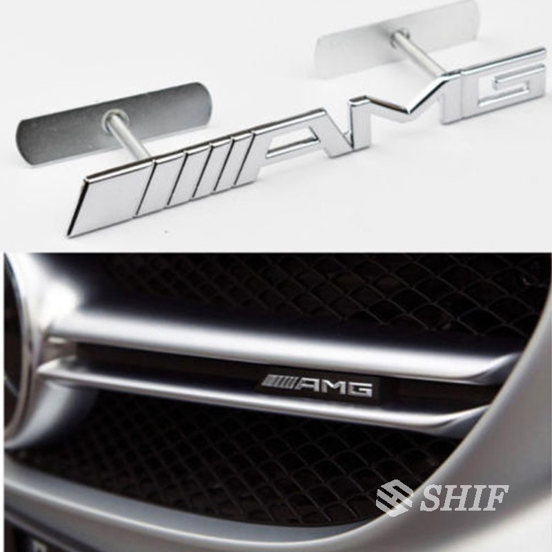 Phụ kiện logo 3D bằng kim loại dán trang trí cho đầu xe mercedes-benz