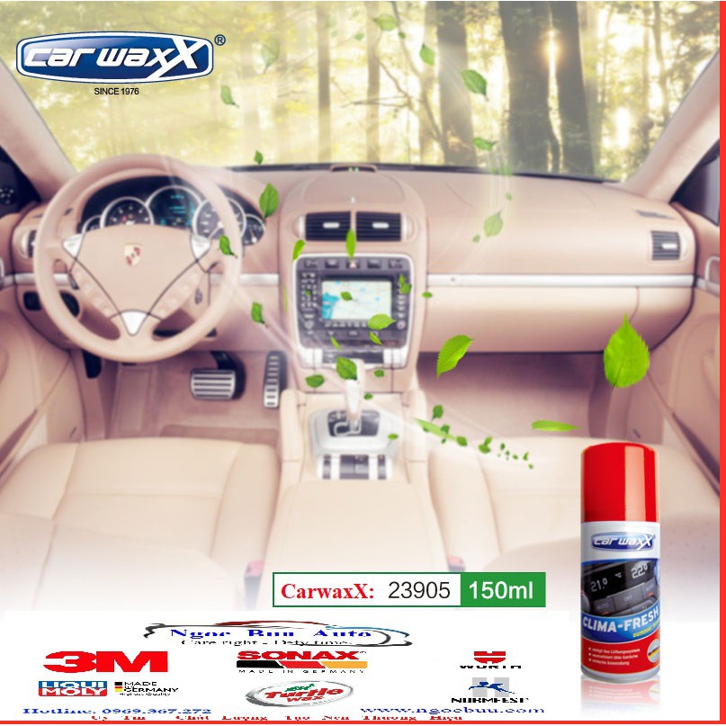 Chất khử mùi làm sạch dàn lạnh ( Điều Hòa ) xe CarwaxX- AC 150ml