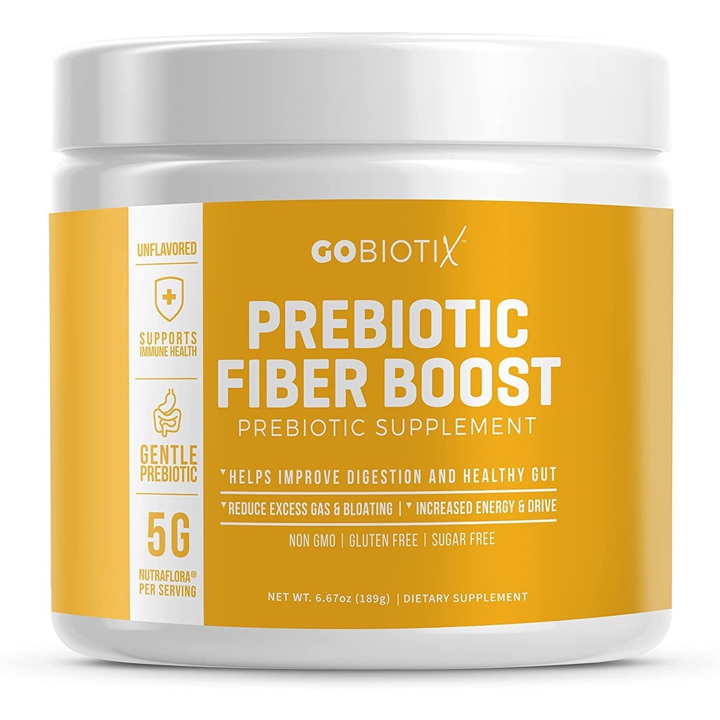 BỘT XƠ THỰC VẬT - BỔ SUNG LỢI KHUẨN Prebiotic Fiber Boost Powder by GoBiotix, NutraFlora, Digestive Health, 189g