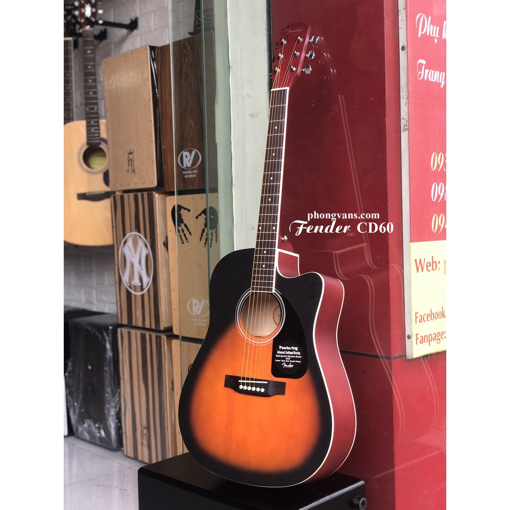 Đàn guitar acoustic Fender CD60 màu hoàng hôn [TẶNG KÈM FULL PHỤ KIỆN]