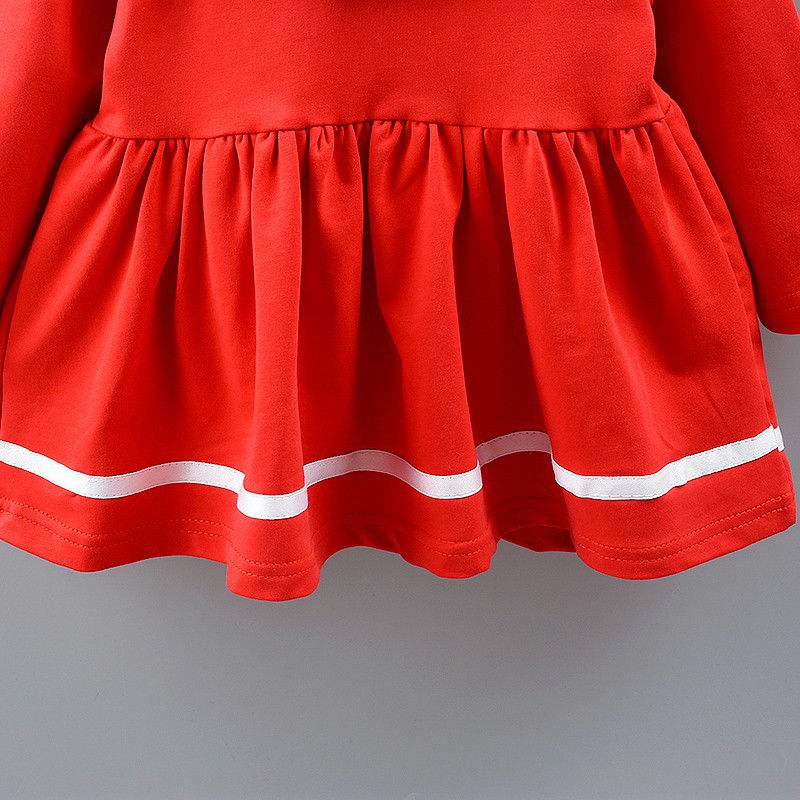 Đầm dài tay in họa tiết trái tim đáng yêu dành cho bé gái