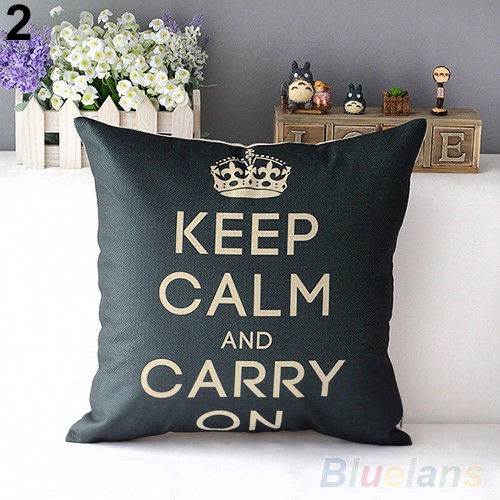 Áo gối cotton lanh hình vương miện phong cách retro đẹp mắt