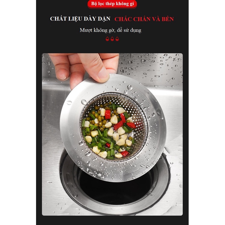 Lọc Rác Bồn Rửa Chén Bát Bằng Inox 304 Cao Cấp, Đục Lỗ Chính Hãng Haodex - LOKING