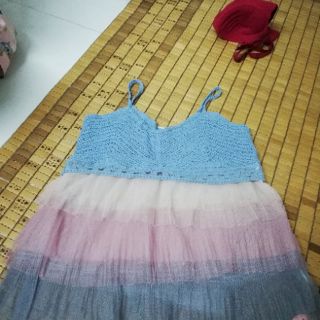 [ sẵn xanh]Set áo 2 dây đan len phối lưới áo khoác chiffon (kèm hình thật)