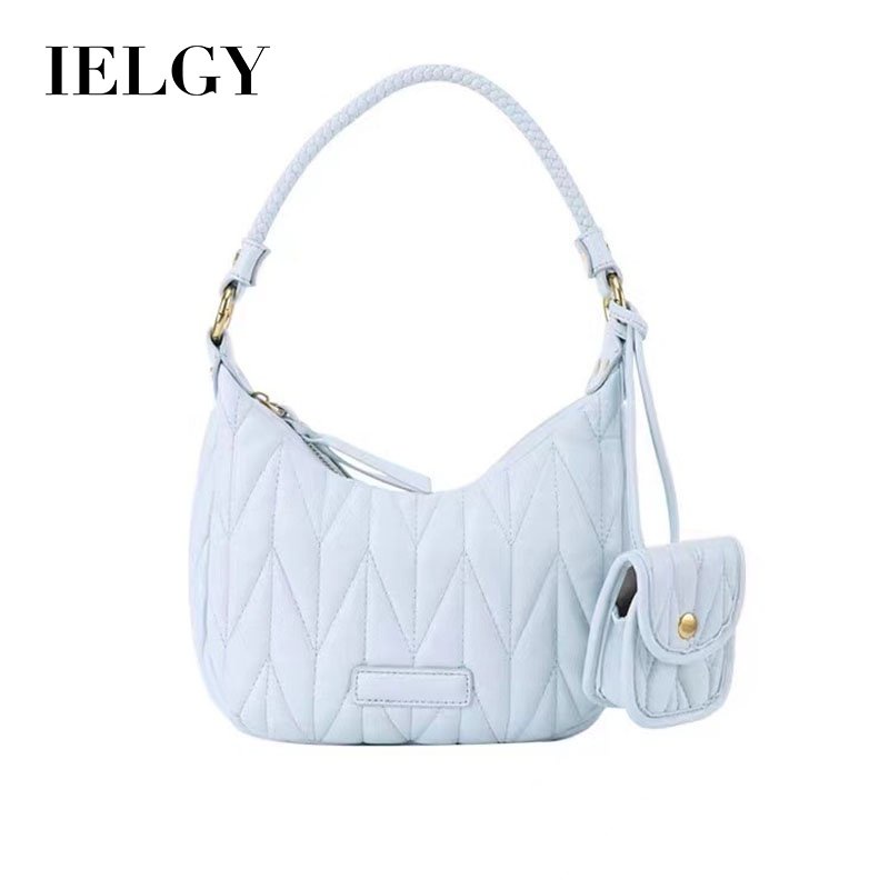 IELGY Túi Đeo Vai Nhỏ Hình Thoi Xếp Ly Thời Trang Cho Nữ