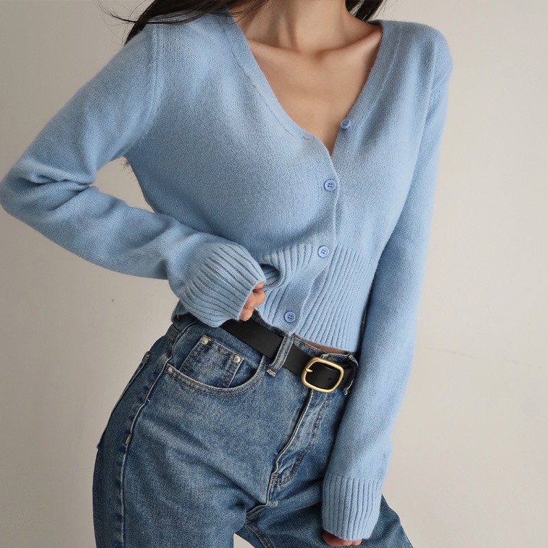 Áo Khoác Cardigan Dệt Kim Cổ Chữ V Thời Trang Cho Nữ