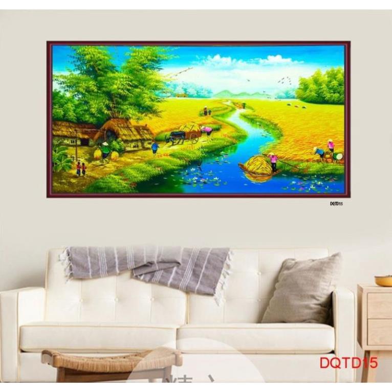 T44 Tranh Đồng Quê Phong Cảnh Treo Tường Tráng Gương Decor Phòng Khách/ Ngủ/ Nhà Cửa/Cầu Thang Quà Tặng Ông Bà