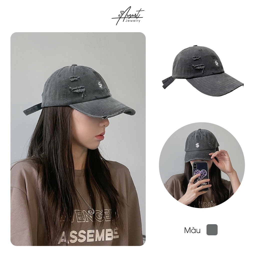 [Augustcloth] Mũ/ nón lưỡi trai denim rách phong cách Hàn Quốc