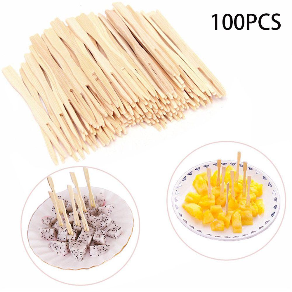 DORAW Set 100 Nĩa Tre Ăn Trái Cây Hình Ngón Tay