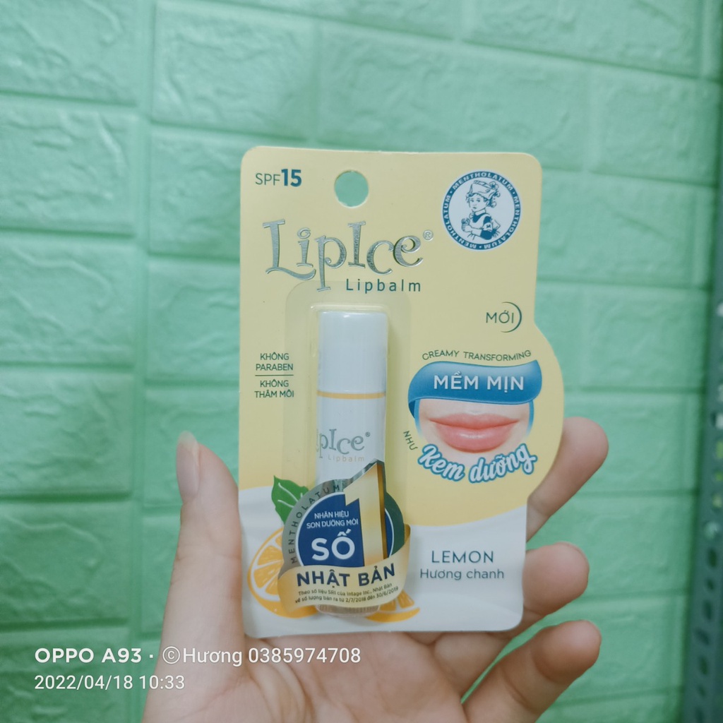 Son dưỡng môi Lipice lipbalm hương chanh không màu