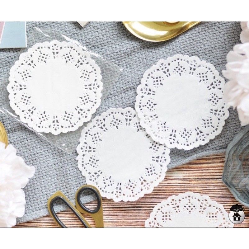 SET 150 TỜ GIẤY NẾN LÓT ĐĨA THẤM DẦU MỠ 21CM - ĐỤC LỖ HOA VĂN SIÊU ĐẸP - SANG TRỌNG, TIỆN LỢI