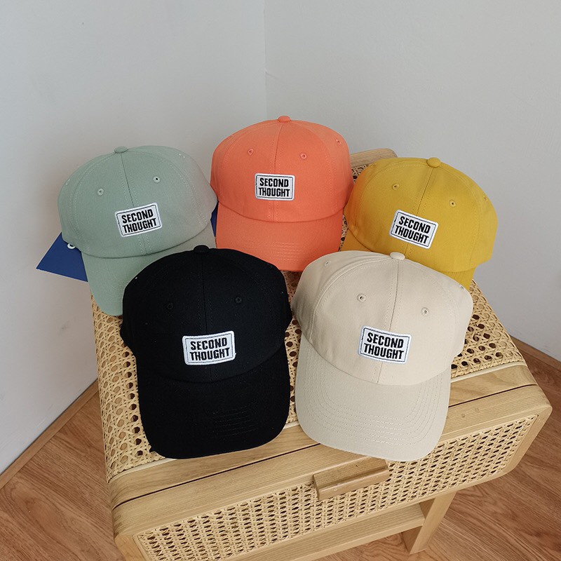 Mũ lưỡi trai thêu chữ SECOND THOUGHT thời trang phong cách unisex nam nữ Hàn Quốc