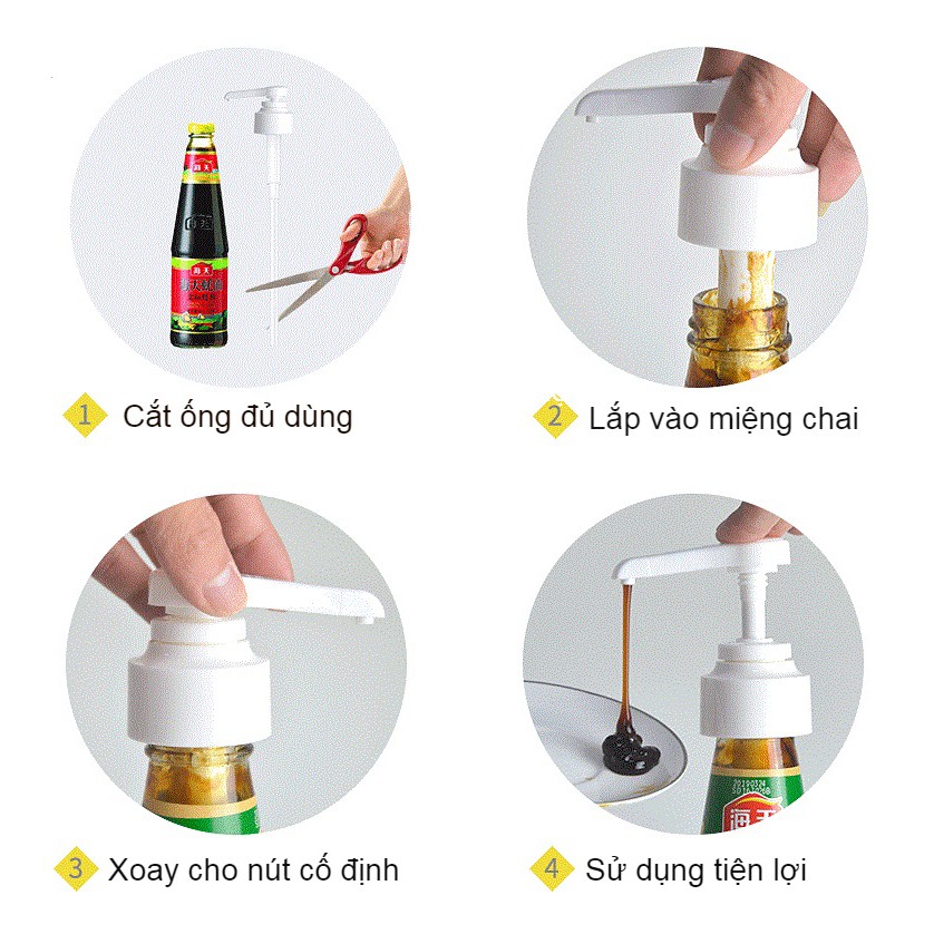 Nút Nhấn Chai Dầu Hào, Tương Ớt, Tương Cà Nhấn và Xịt Rất Tiện Lợi, Vệ Sinh Cho Nhà Bếp