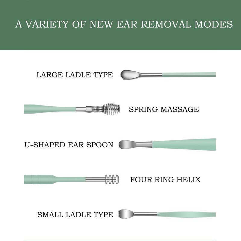 Set 6 Dụng Cụ Lấy Ráy Tai Bằng Thép Không Gỉ Hình Xoắn Ốc