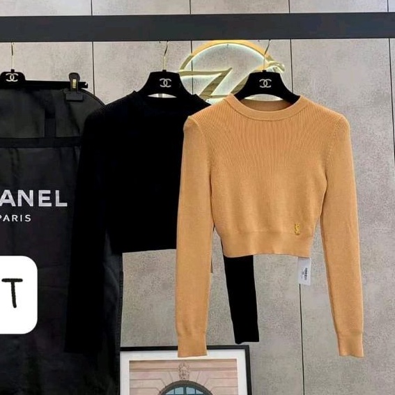 Áo len croptop kèm tag hàng QCL1