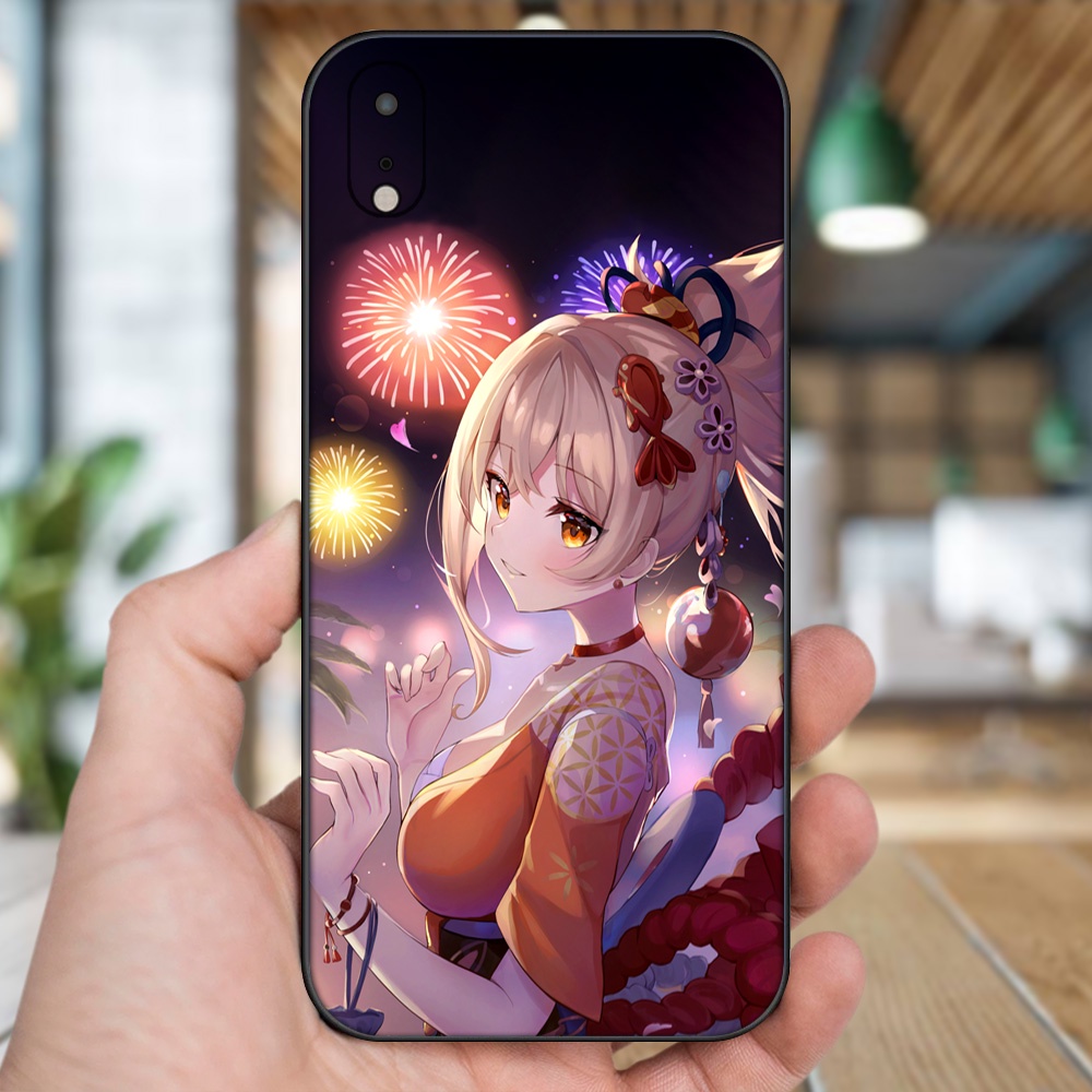 Ốp lưng iPhone Xr dẻo đen cạnh vuông in hình Yoimiya Genshin Impact