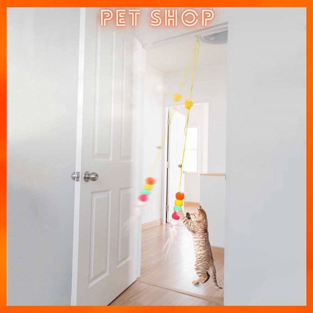 Đồ Chơi Tương Tác Trong Nhà Với Thú Cưng Bằng Lông Vũ Nhiều Màu Sắc Giúp Giảm Căng Thẳng, Tăng Cường Vận Động