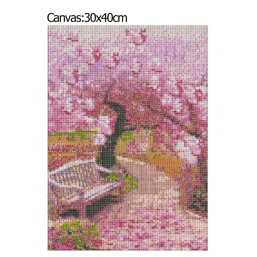 Bộ Tranh Đính Đá Tự Làm Kèm Phụ Kiện Hình Cây Đào Ấn Tượng