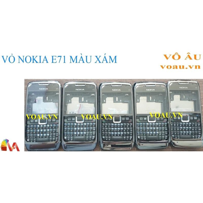 VỎ NOKIA E71 MÀU XÁM [VỎ PHÍM SƯỜN]