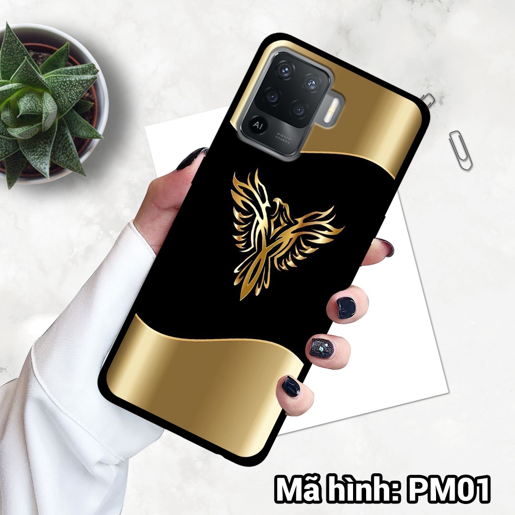 Ốp điện thoại OPPO A94 in hình rồng,đại bàng nam tính,mạnh mẽ – lưng kính tráng gương viền dẻo