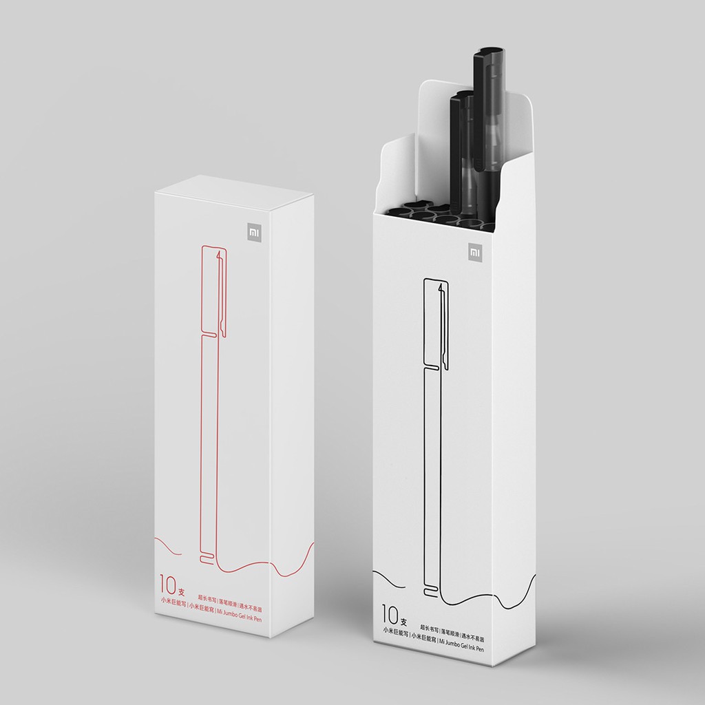 Bộ 10 Bút bi nước Xiaomi Mi Jumbo Gel Ink Pen MJZXB02WC 0.5mm cao cấp nhiều mực gấp 4 lần - Minh Tín Shop