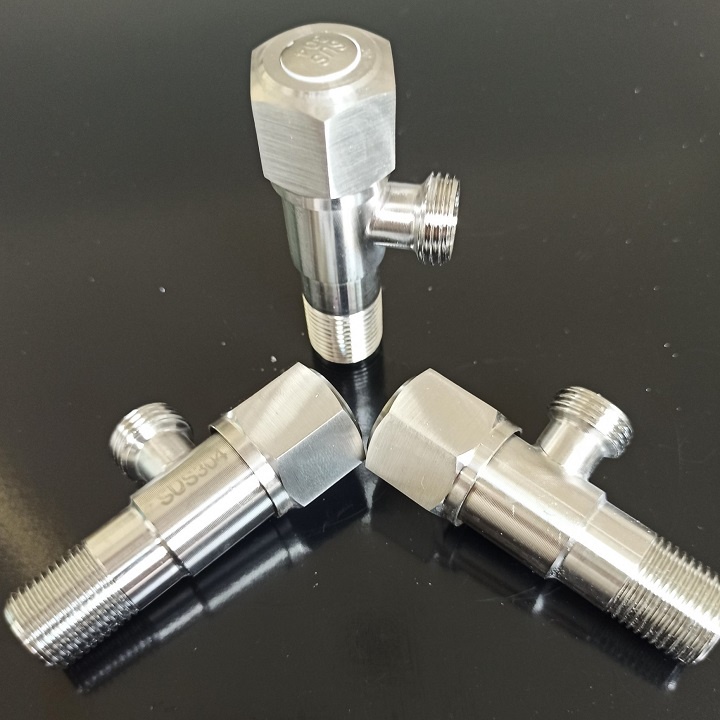 Van F van chia nước cho vòi xịt vệ sinh và bồn cầu. Giảm áp chia bòn cầu INOX SUB 304