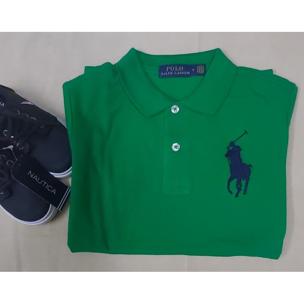 Áo thun polo bé trai 5-6 tuổi cotton tay ngắn hiệu Ralph Lauren size 6 hàng hiệu mỹ chính hãng