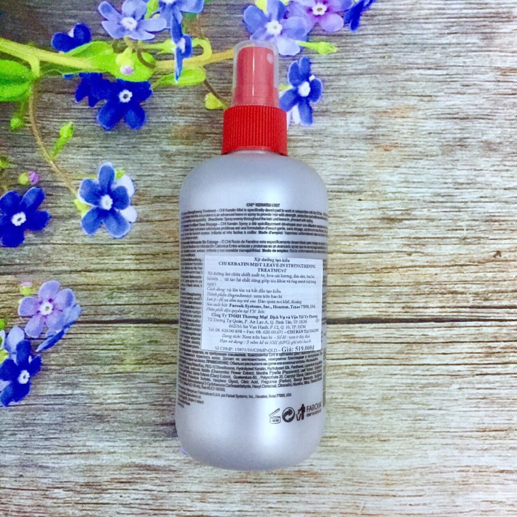 Xịt dưỡng ẩm CHI Keratin Mist Leave In Strengthening Treatment 355ml