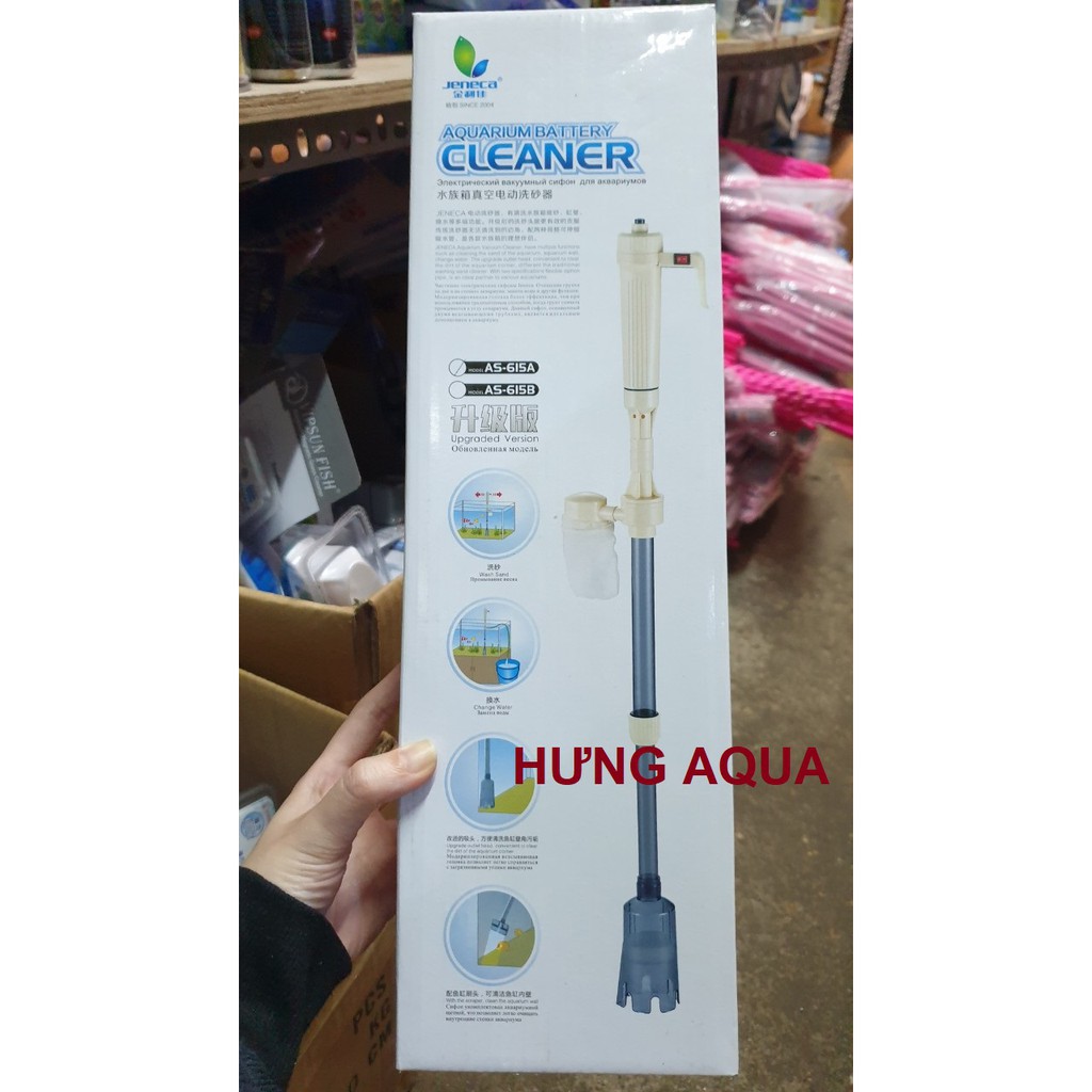 Hút Cặn Bể Cá - máy hút cặn bể cá chạy điện và pin CLEANER AS-615B đa năng 2 in 1  - vệ sinh bể cá