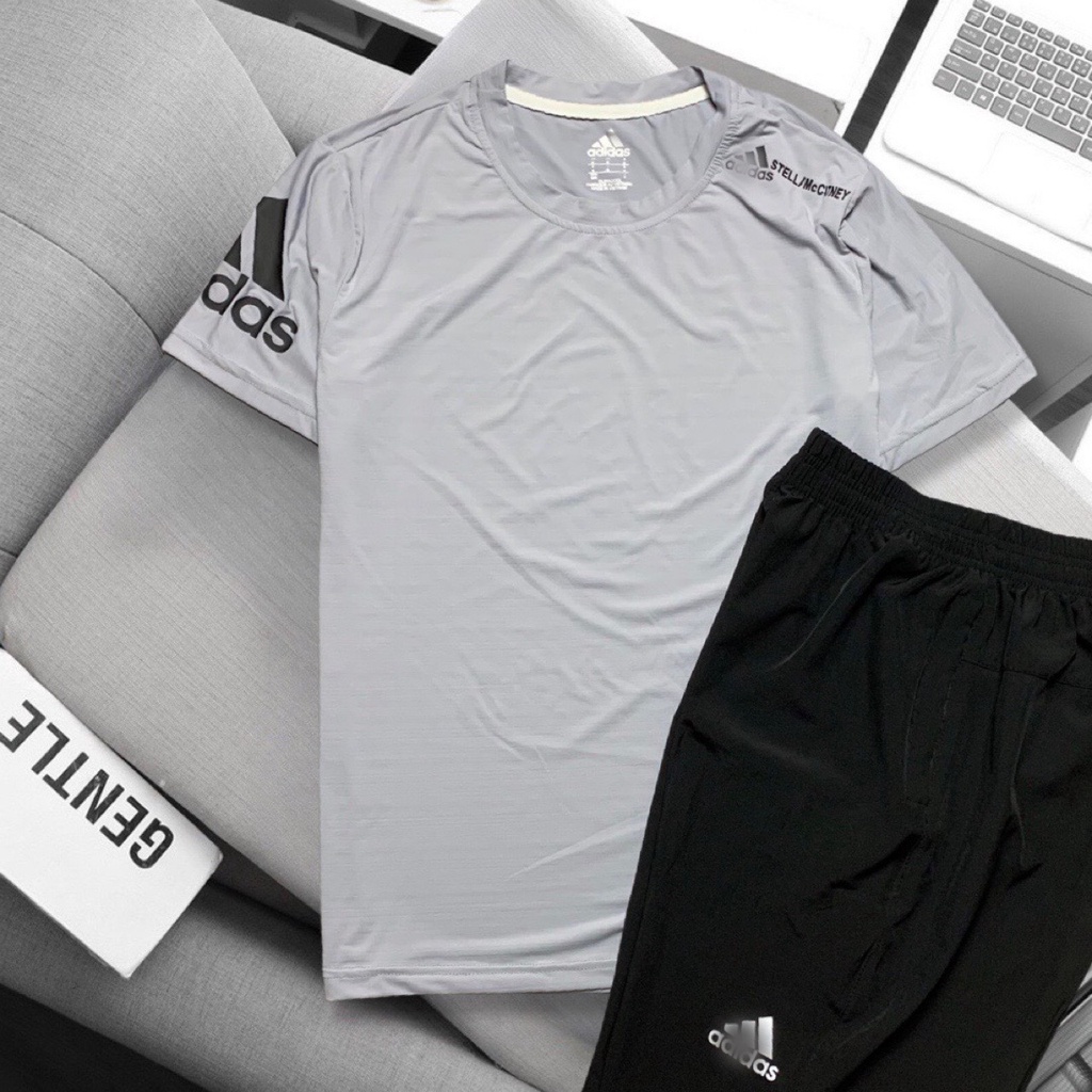 Bộ thể thao nam cao cấp có thể mặc nhà chất liệu thun lạnh quần dù thoáng mát thấm hút mồ hôi - REMMY