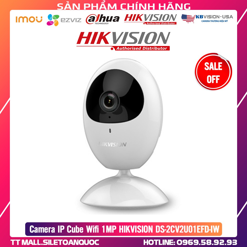 Camera IP Cube Wifi 1MP HIKVISION DS-2CV2U01EFD-IW - CHÍNH HÃNG