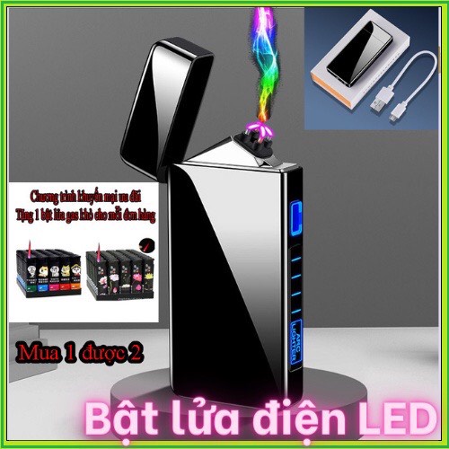 Bật-lửa -điện Led Cavano 010# có đèn báo Fullbox