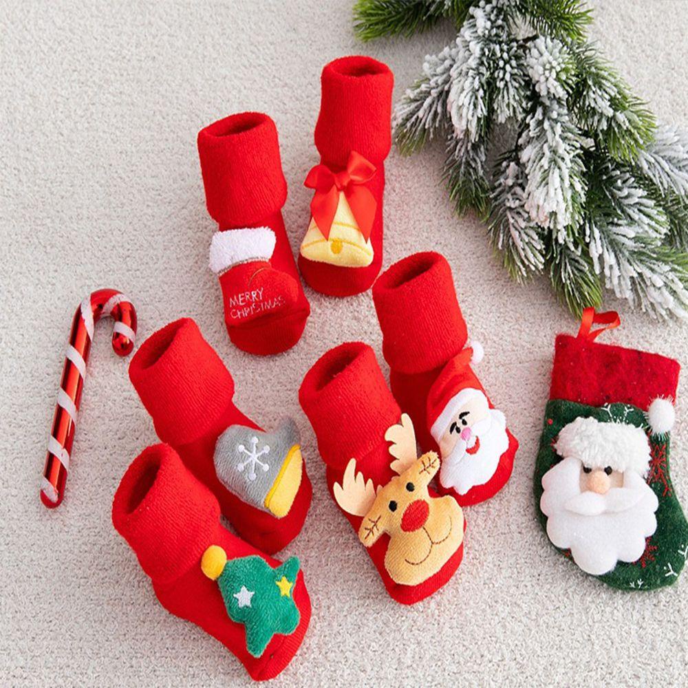 Vớ Cotton Dày Dặn Thấm Hút Mồ Hôi Chủ Đề Giáng Sinh Cho Bé