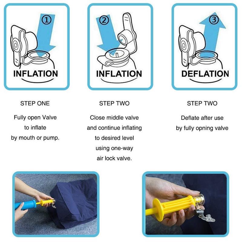 Gối Kê Chân Bơm Hơi Bằng PVC Có Thể Điều Chỉnh Độ Cao Tiện Dụng