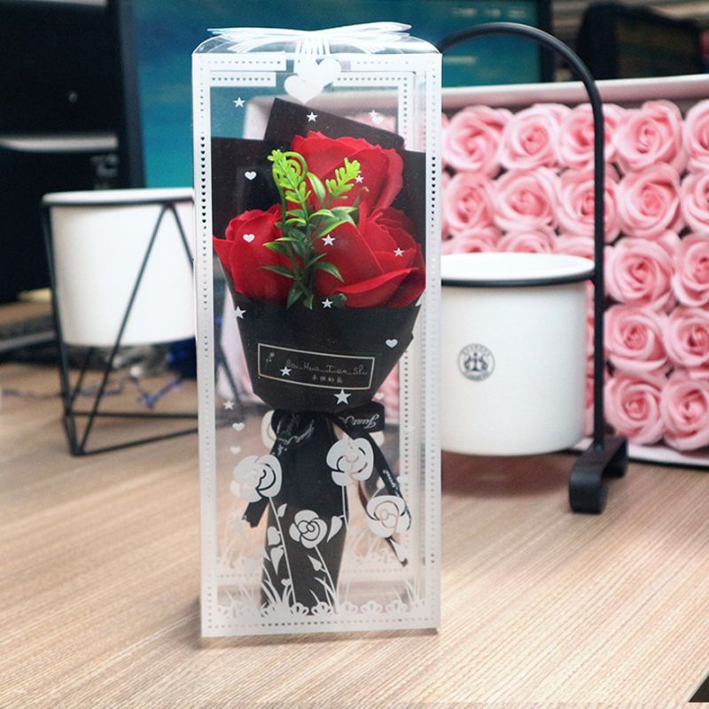 Bó hoa 3 bông hoa hồng có hộp,giao màu ngẫu nhiên,,,