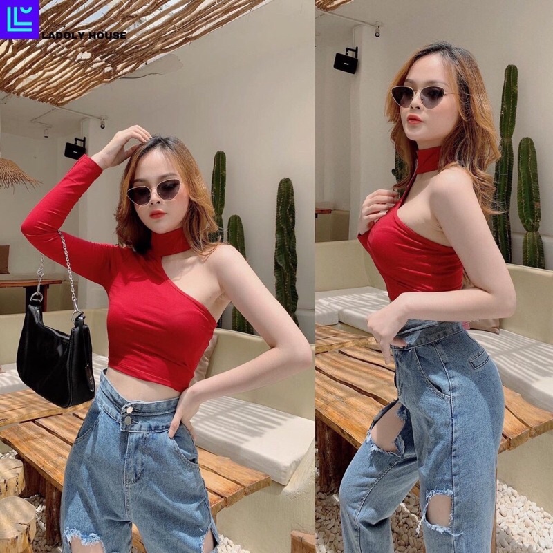 Áo kiểu một bên tay sexy quyến rũ